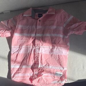 Calvin Klein Kids Pink and White Button Down Shirt